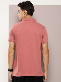 DILLINGER Men Polo Collar Honeycomb Structure T-shirt