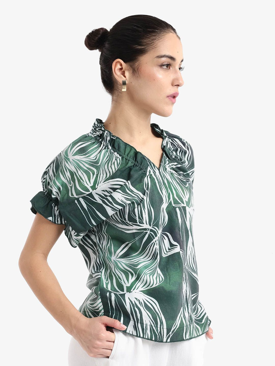 RAREISM Tropical Print Top