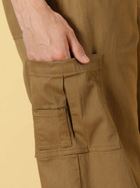 Thomas Scott Men Cricket Club Collection Parachute Loose Fit Mid Rise Pure Cotton Cargo-Style Trousers