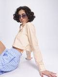 DressBerry Cutesy Cute Tie-Up Detail Crop Shirt