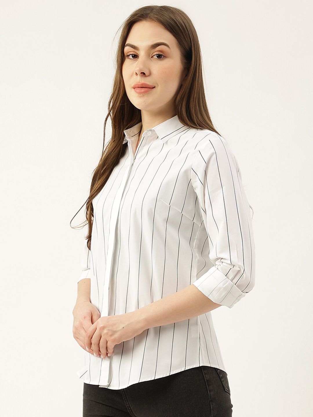 Hancock Vertical Striped Slim sesuai kemeja kapas tulen kasual