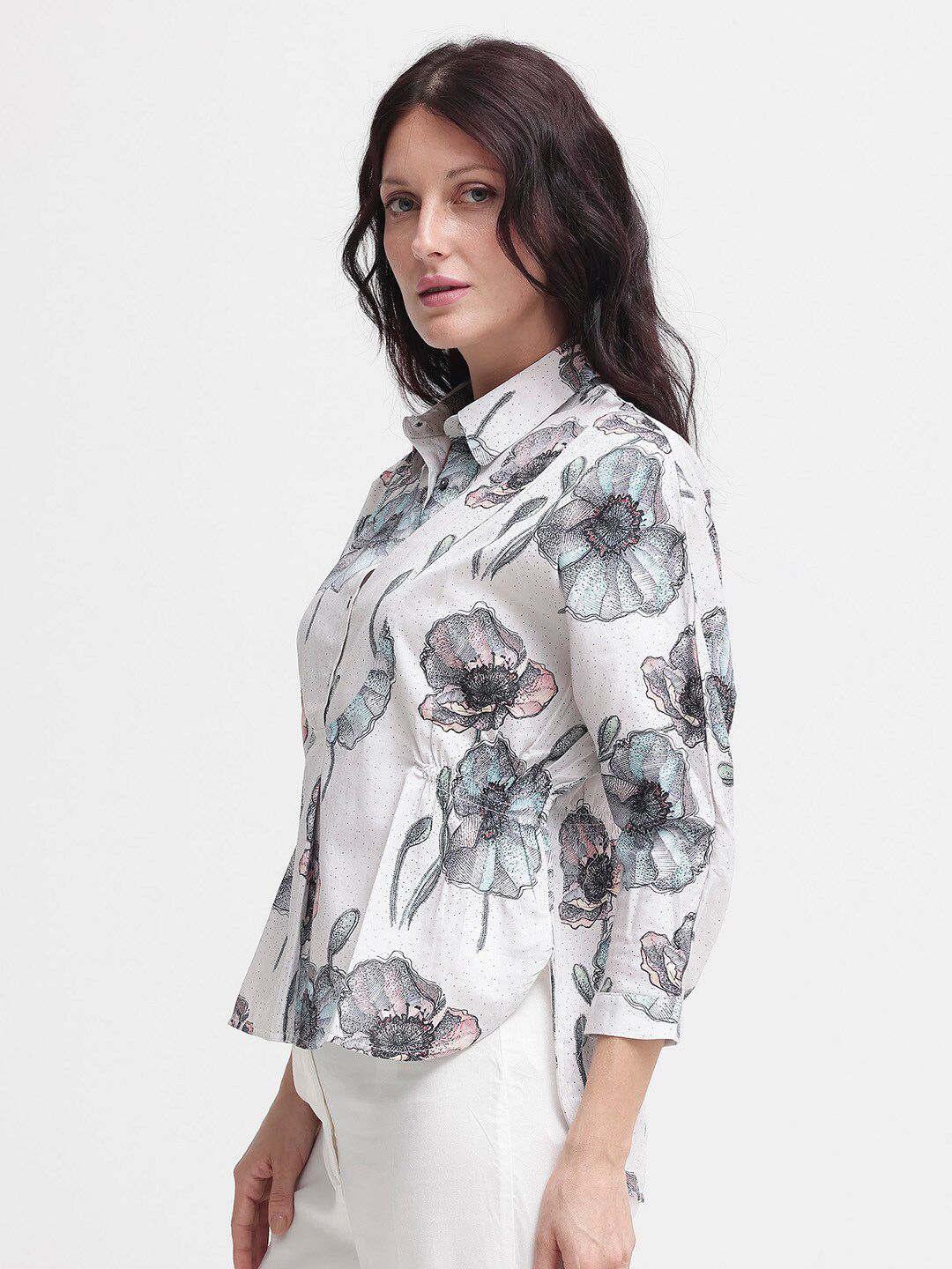 RAREISM Floral Print Cotton Top