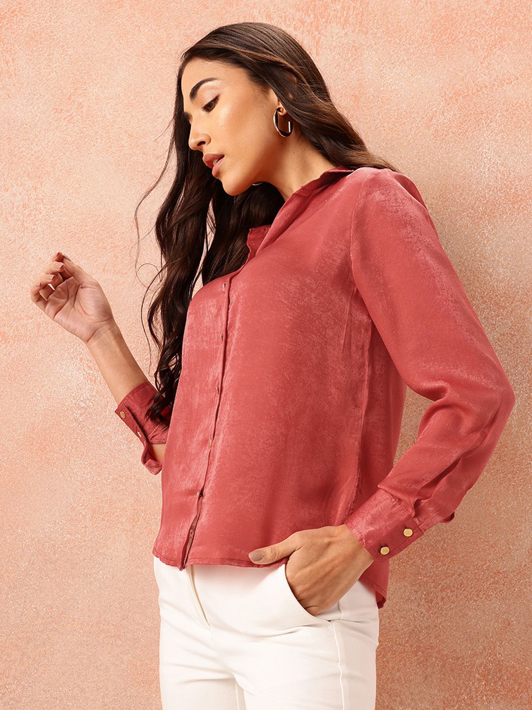 all about you Satin-Finish Regular Fit Casual Shirt