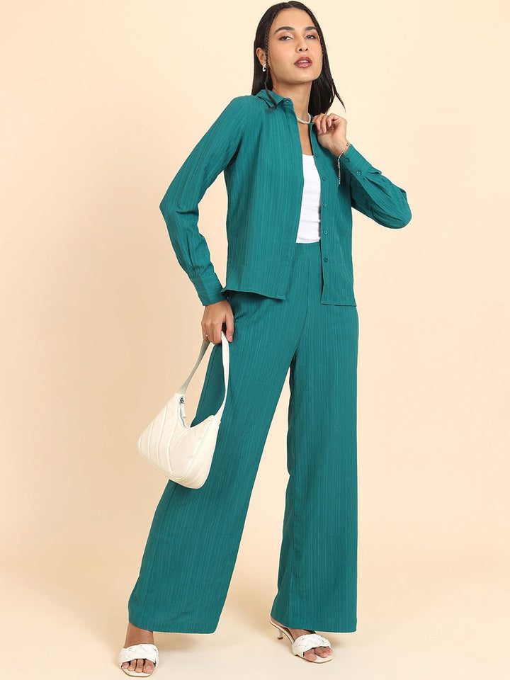 W Women Striped High-Rise Straight Fit Parallel Trouser
