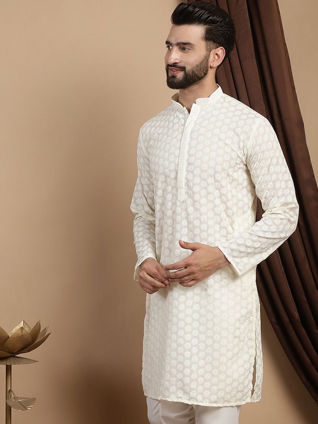 Kurta Lurus Kolar Mandarin Bersulam Anouk