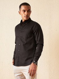 DENNISON Elbow Patch Smart Slim Fit Opaque Formal Shirt