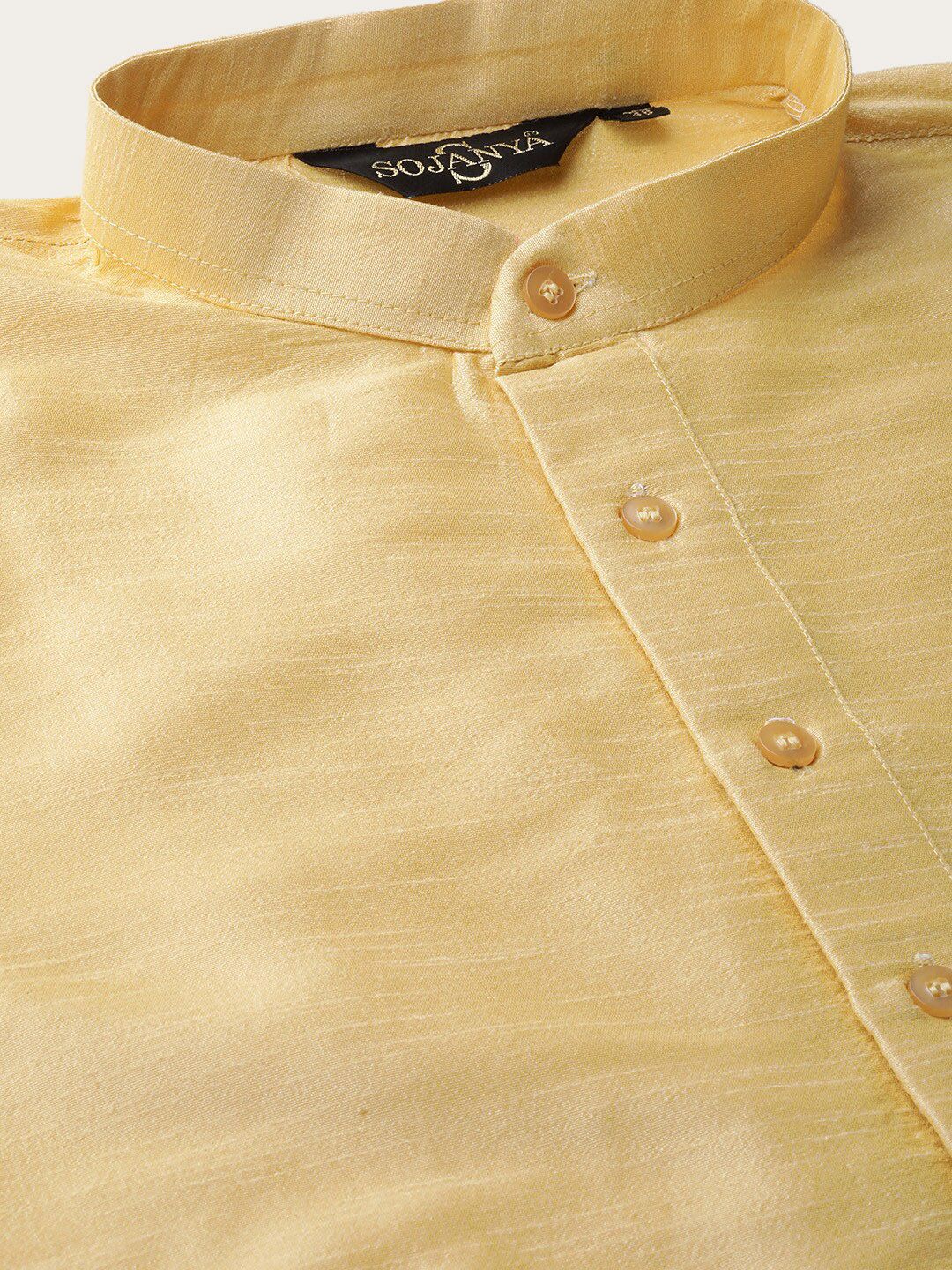SOJANYA Mandarin Collar Silk Blend Regular Kurta With Churidar & Nehru jacket