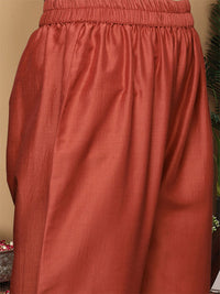 Varanga Embroidered Empire Mirror Work Kurta With Trousers & With Dupatta