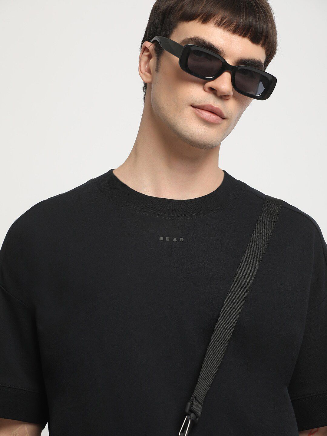 THE BEAR HOUSE Drop Shoulder Pure Cotton Relaxed Fit T-shirt