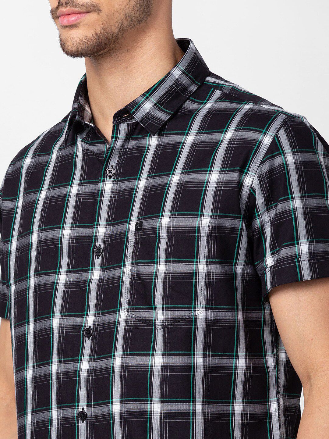 SPYKAR Men Classic Slim Fit Tartan  Checked Cotton Casual Shirt