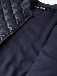 SASSAFRAS Women Navy Blue Solid Quilted Jacket