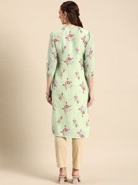 Anouk Floral Printed Tie-up Neck Kurta