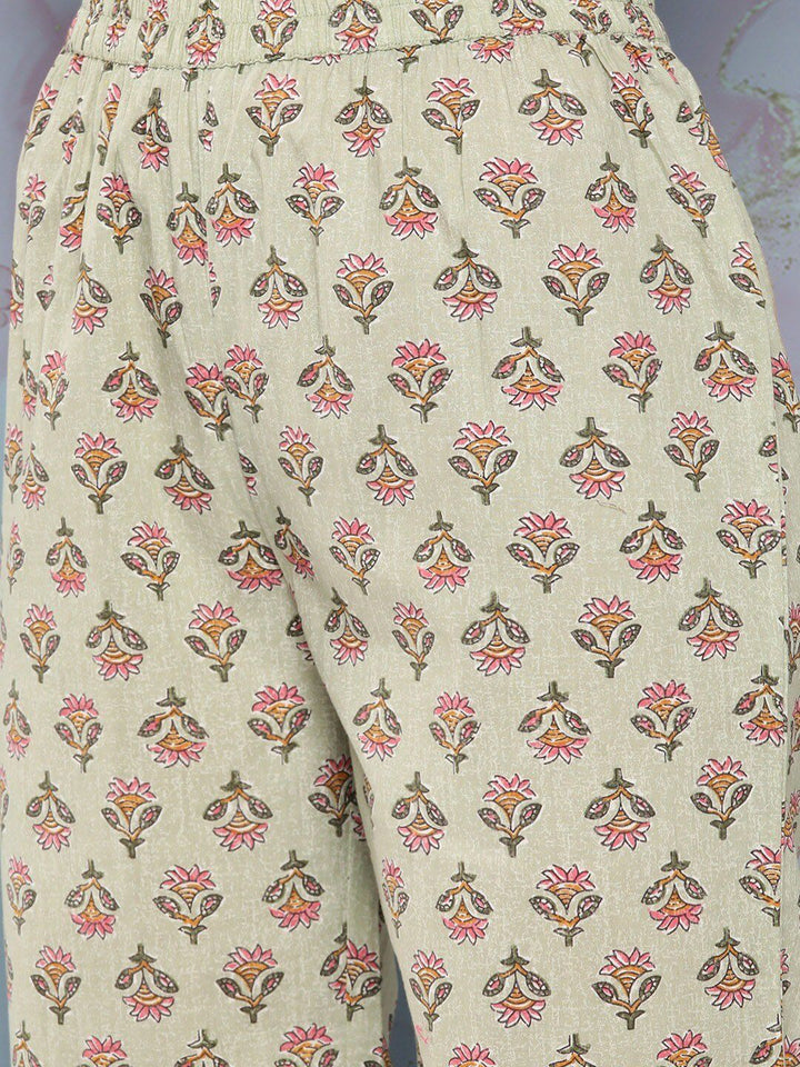 KALINI Women Floral Printed Regular Kurta with Trousers