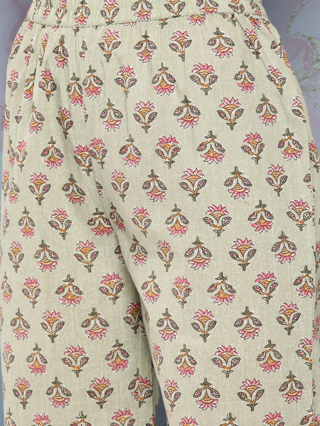 KALINI Women Floral Printed Regular Kurta with Trousers