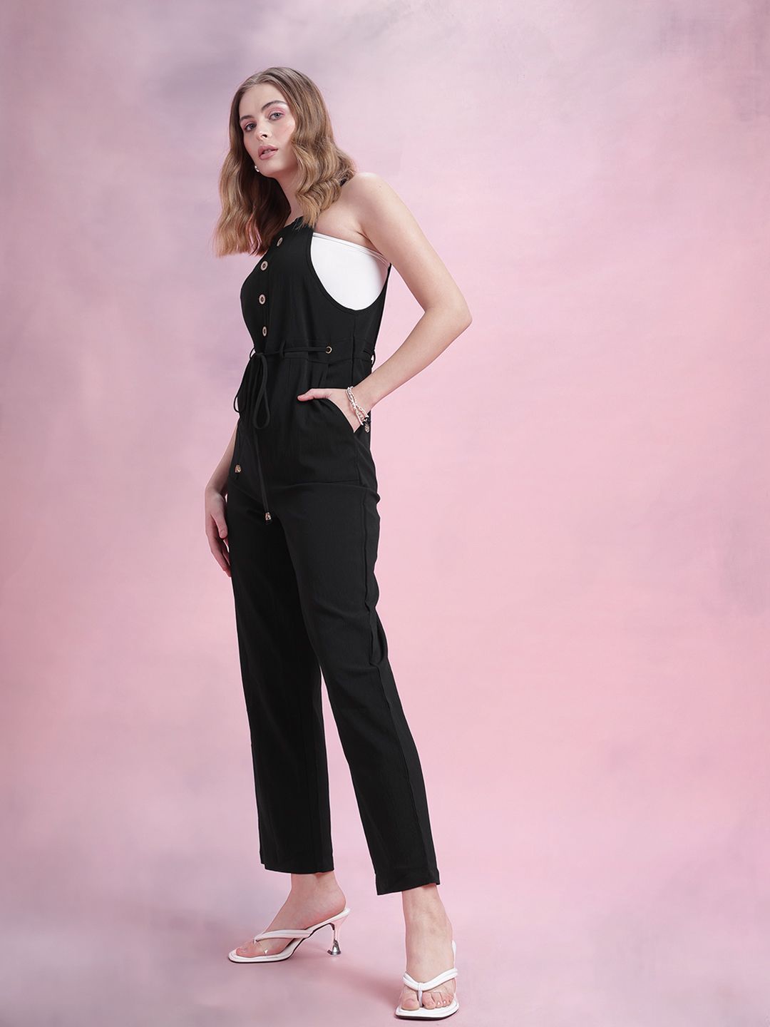 DressBerry Button Detailed Basic Jumpsuit