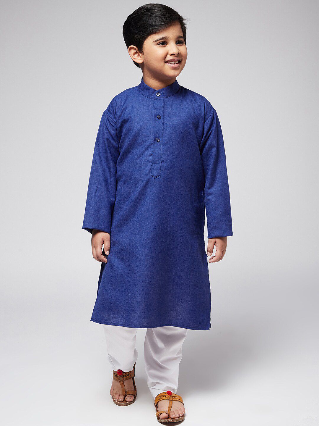SOJANYA Boys Blue Thread Work Kurta