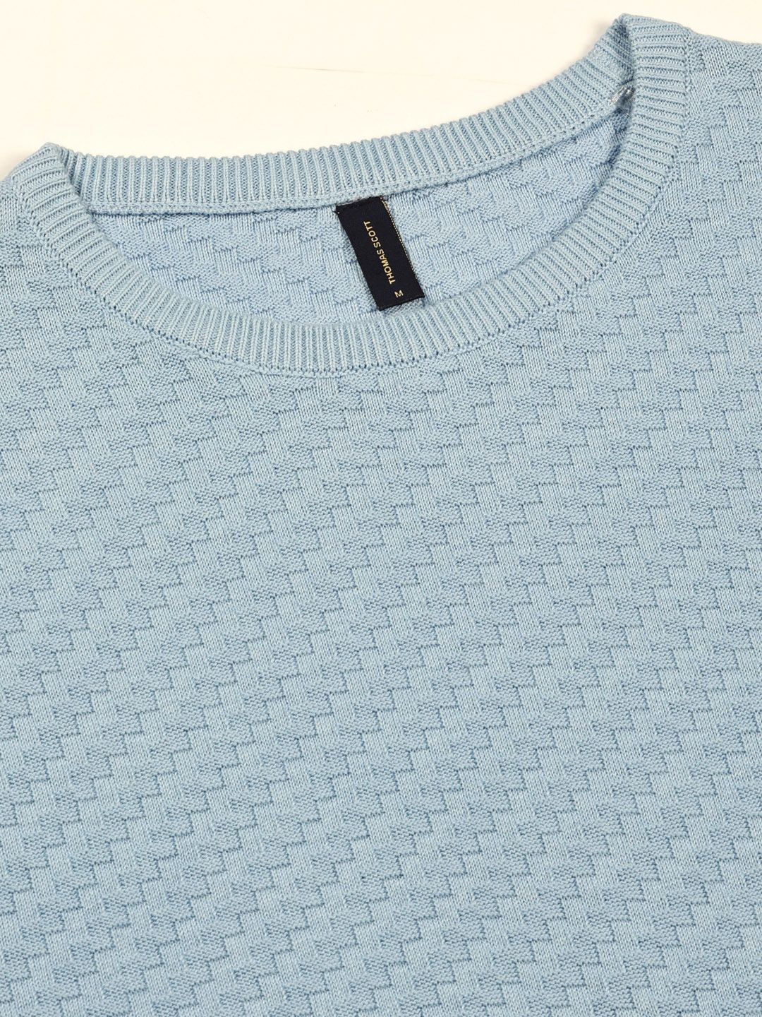 Thomas Scott Men Knit Textured Round Neck T-shirt