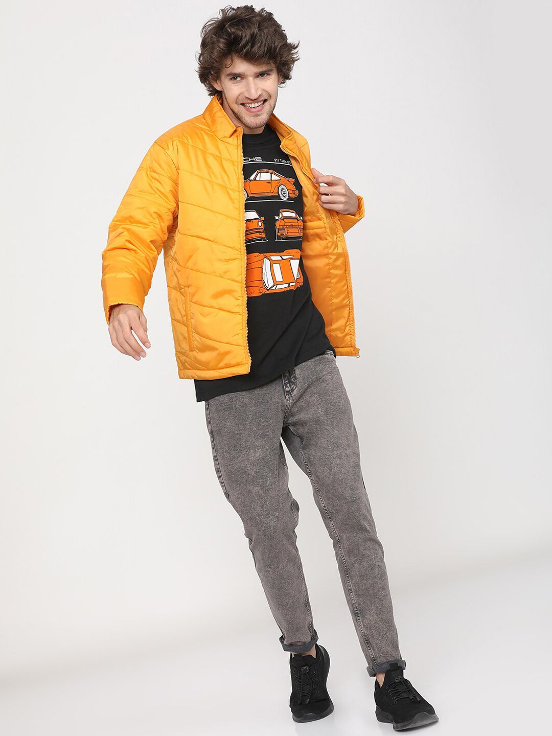 HIGHLANDER Men Yellow Solid Puffer Jacket
