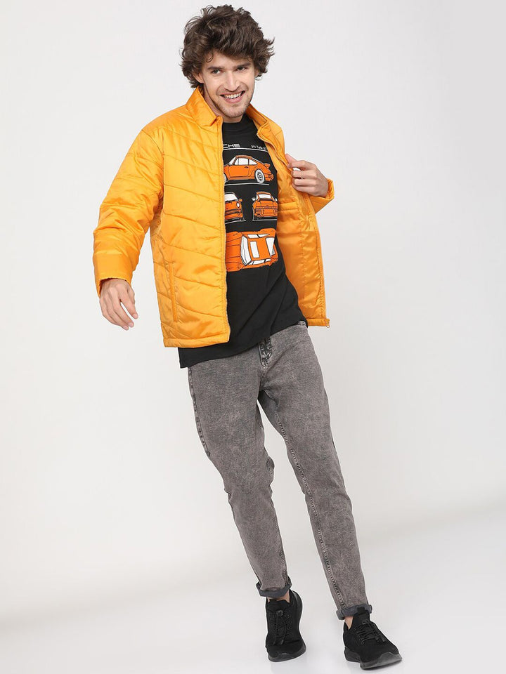 HIGHLANDER Men Yellow Solid Puffer Jacket
