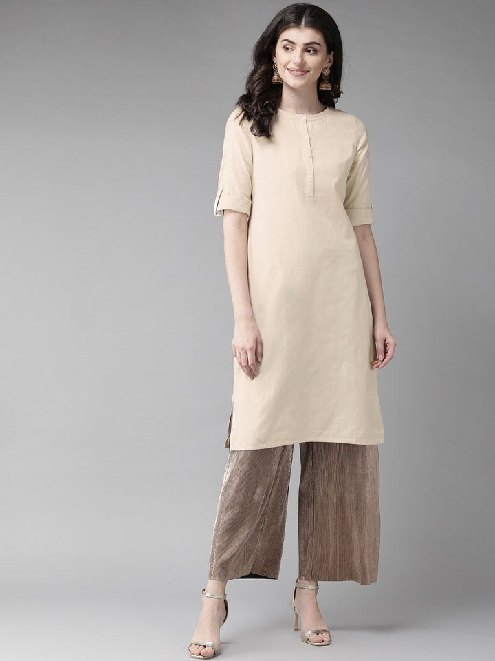 W Women Solid Straight Kurta
