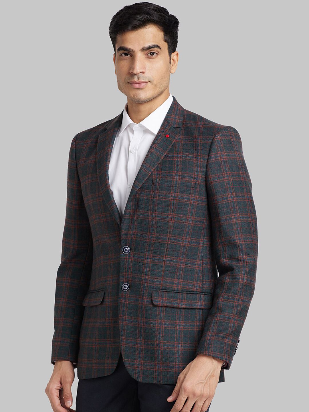 Raymond Checked Single Breasted Formal Blazer