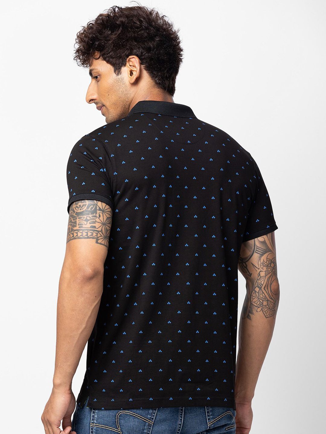 SPYKAR Men Printed Polo Collar Slim Fit T-shirt