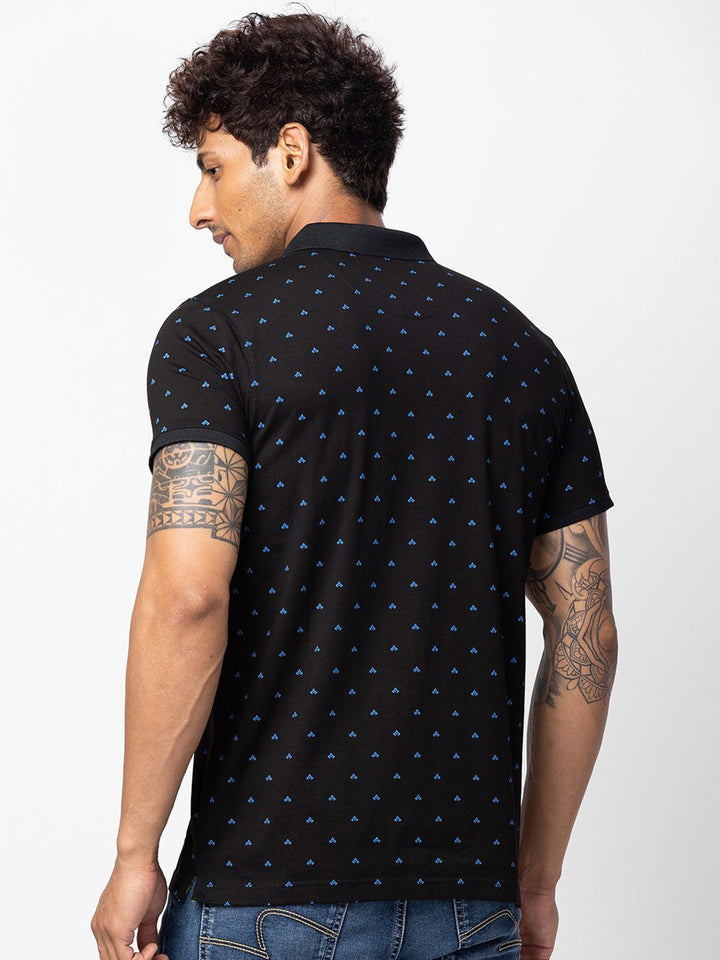 SPYKAR Men Printed Polo Collar Slim Fit T-shirt
