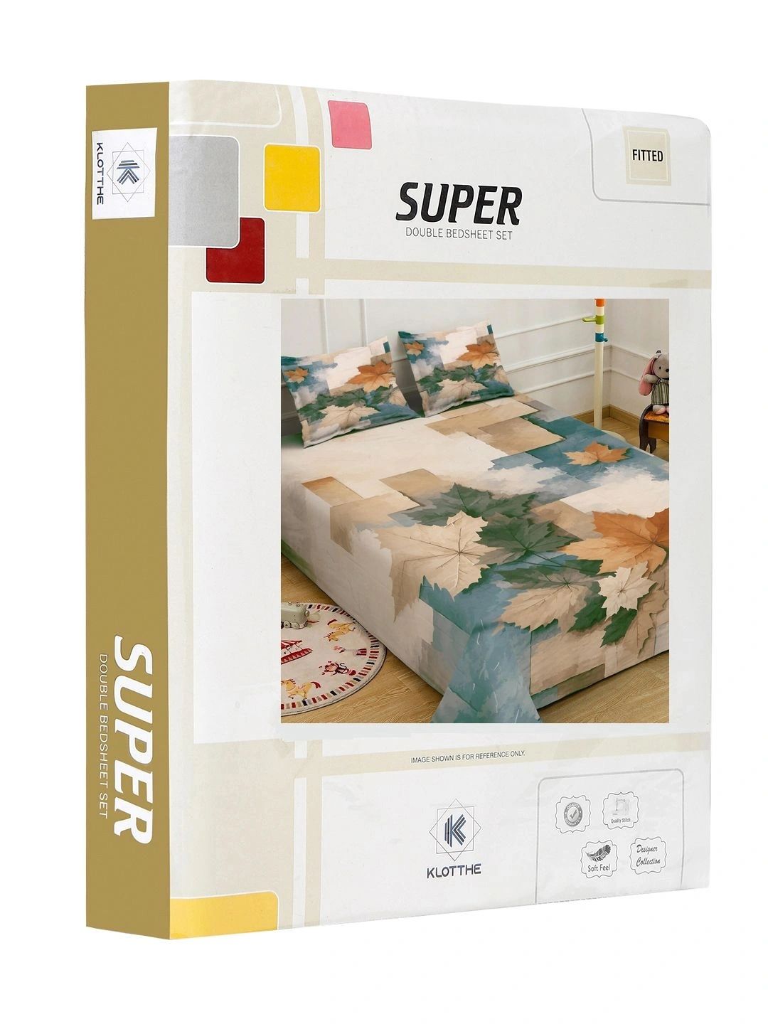 Moda Rapido X KLOTTHE Beige & Green Geometric 400 TC King Bedsheet with 2 Pillow Covers