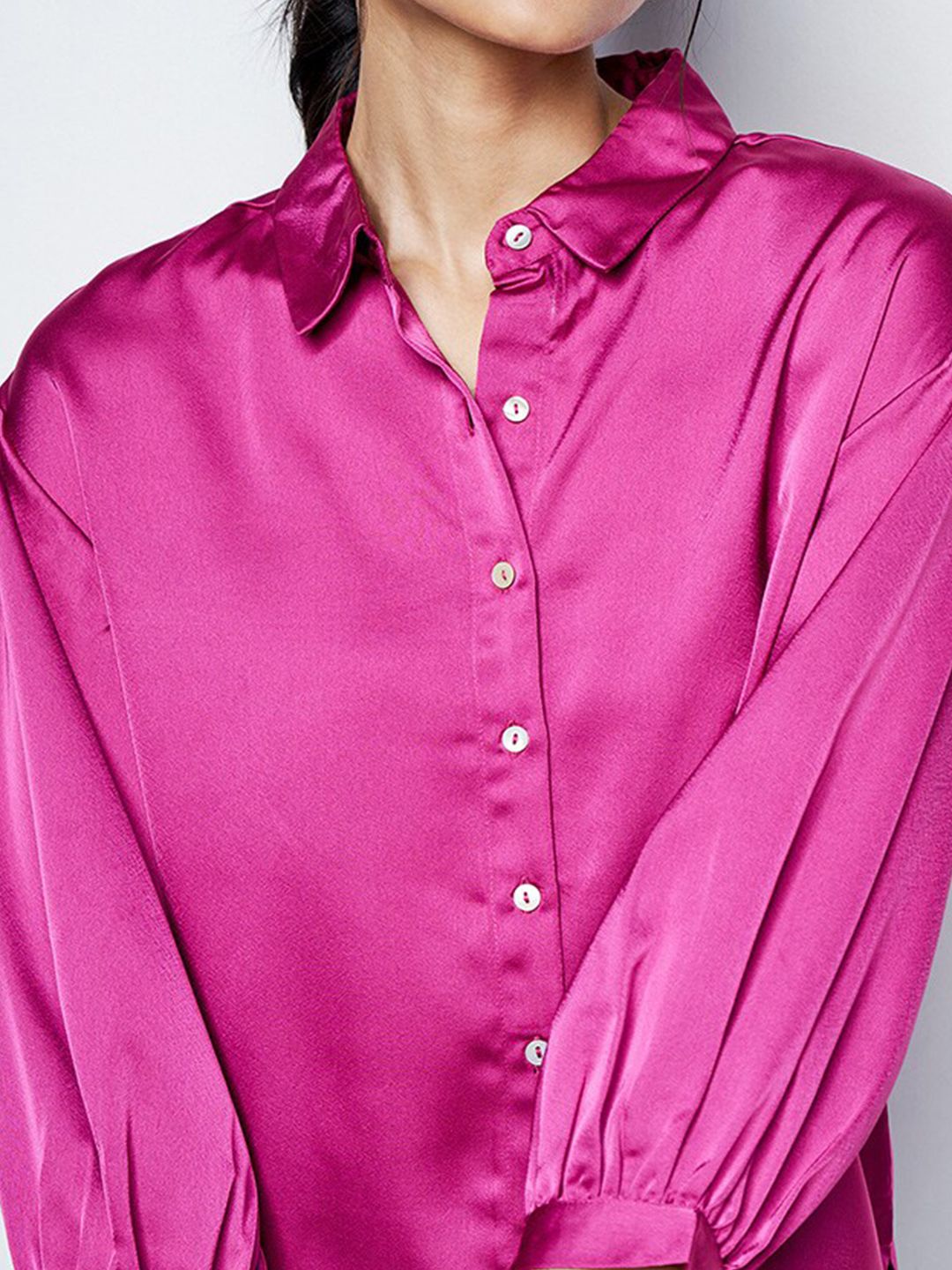 AND Puff Sleeves Shirt Style Top