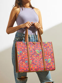 TEAL BY CHUMBAK Floral Printed Oversized Tote Bag
