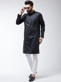 SOJANYA Lelaki Hitam Solid Kurta Lurus