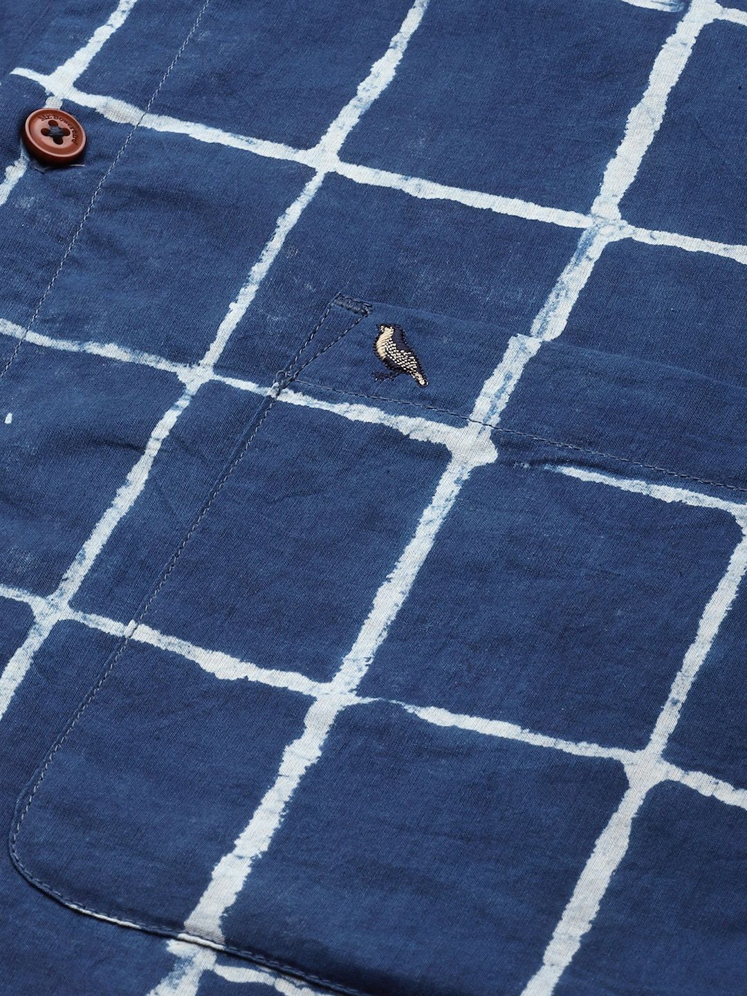 Mr Bowerbird Dabu Hand Block Printed Organic Cotton Opaque Casual Shirt