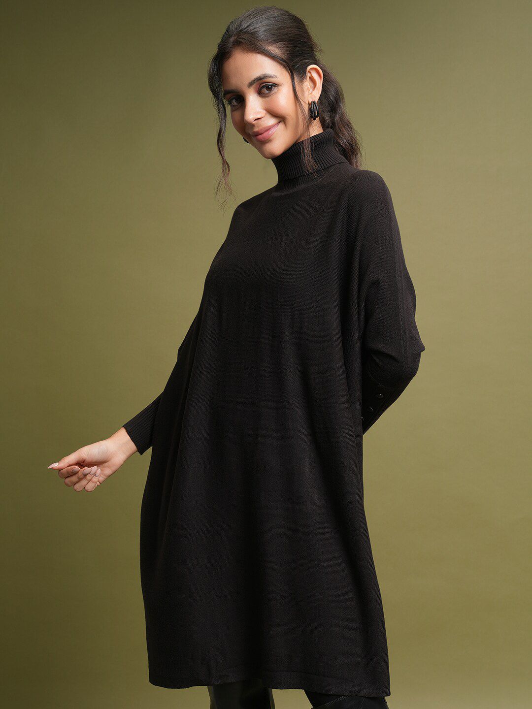 Tokyo Talkies Turtle Neck Longline Pullover Sweater