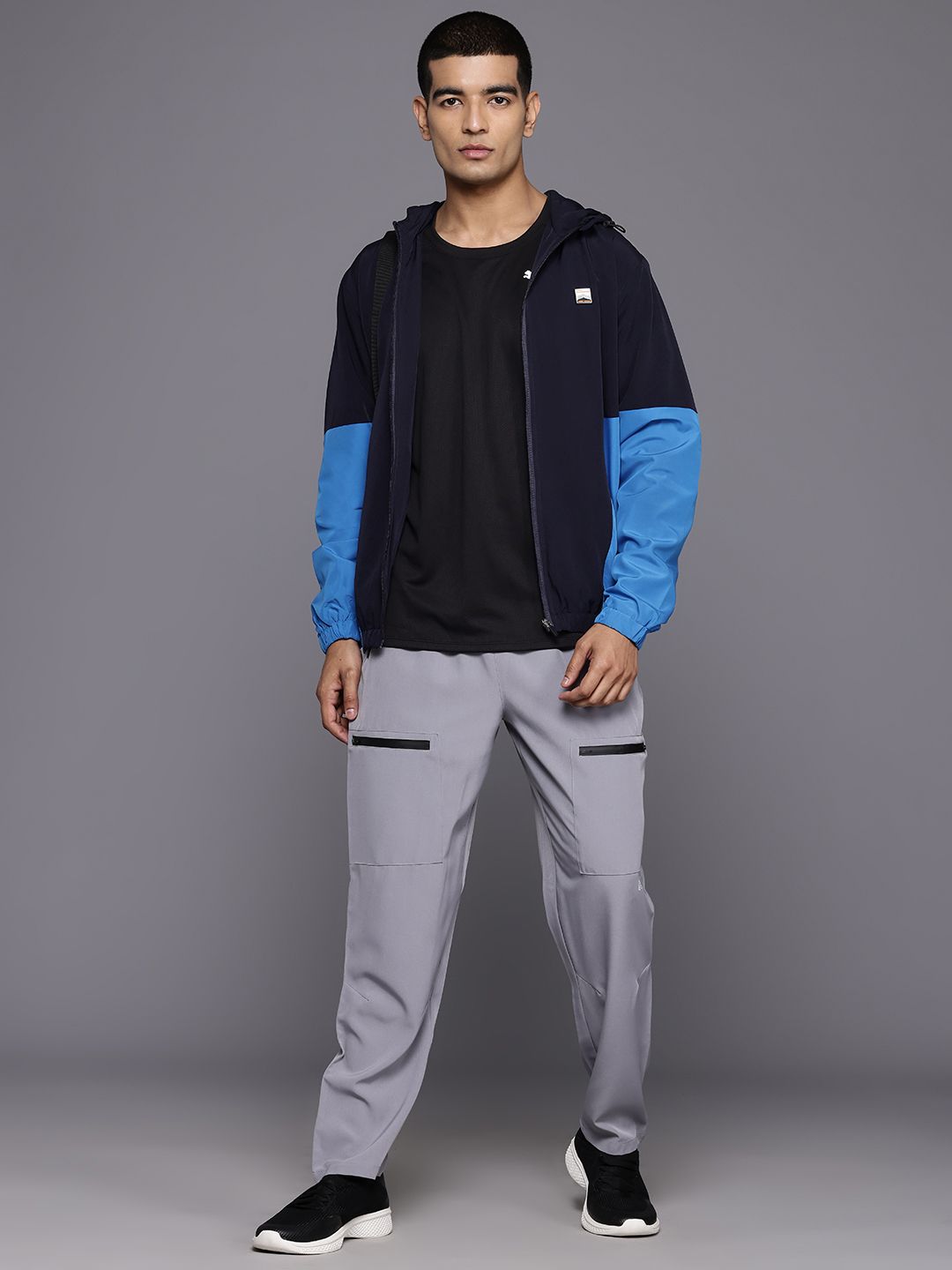 HRX by Hrithik Roshan Colourblocked Rapid-Dry Hooded Outdoor Jacket