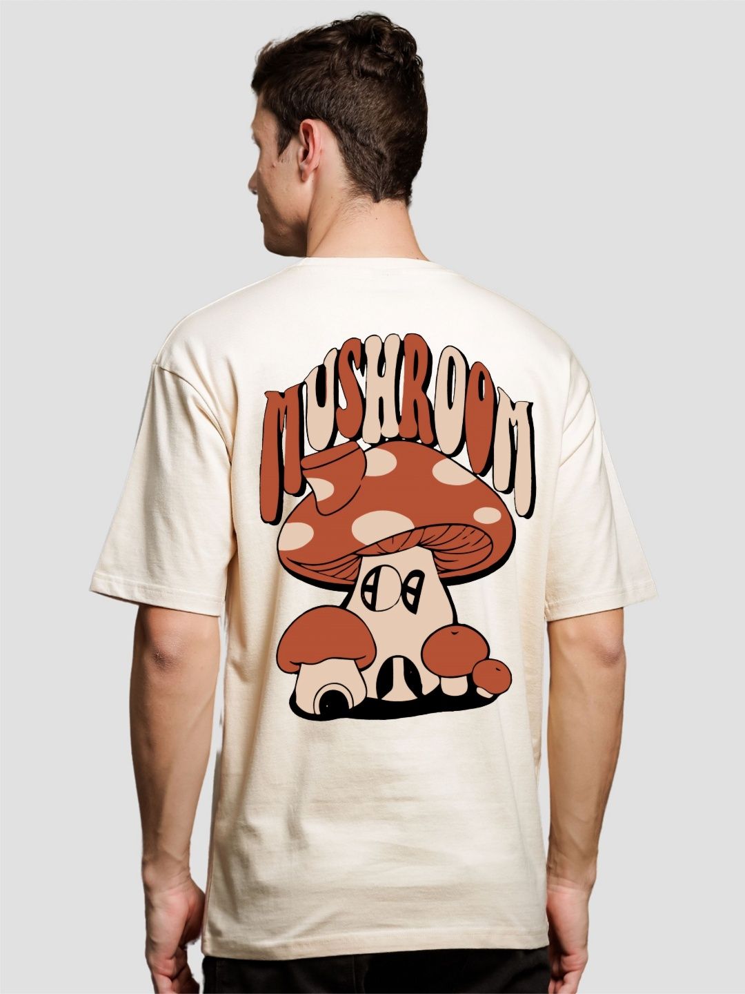 ADRO Lelaki Typography Drop-Shoulder Lengan Poket T-shirt