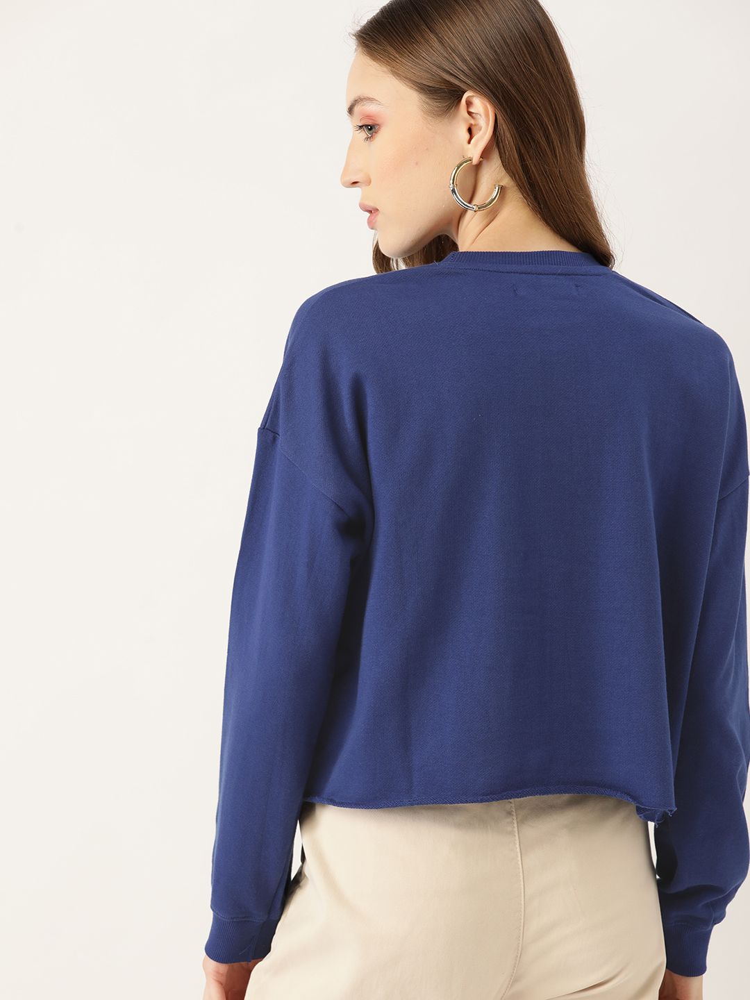 DressBerry Women Blue Printed Sweatshirt