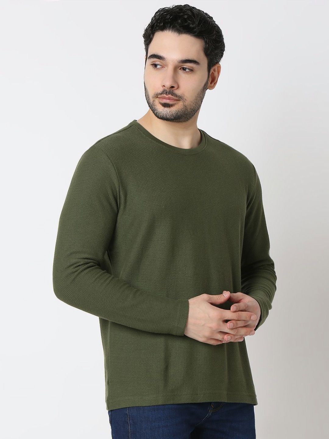 SPYKAR Men Solid Round Neck Cotton T-shirt