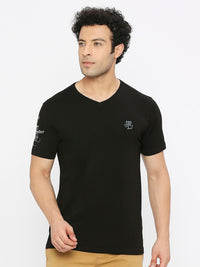 SPYKAR V-Neck Short Sleeves Cotton Casual T-Shirt