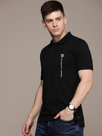 T-Shirt Kapas Kolar Polo Polo Connection Perancis dicetak