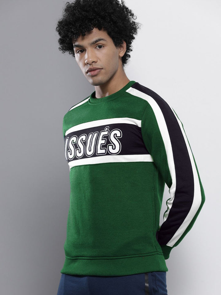The Indian Garage Co Men Teal Colourblocked Sweatshirt