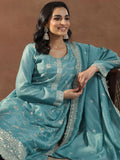 Libas Women Floral Embroidered Regular Sequinned Kurta with Trousers & With Dupatta