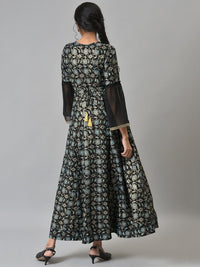 AURELIA Black Floral Printed Liva Maxi Dress