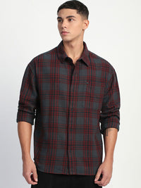 THE BEAR HOUSE Men Tartan Checks Opaque Cotton Relaxed Fit Casual Shirt