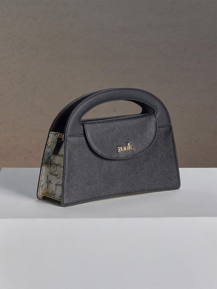 ZOUK Printed Structured Sling Bag with Applique