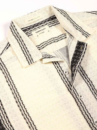 Thomas Scott Men Self Design Textured Regular Fit Semi-Sheer Casual Crochet Shirt