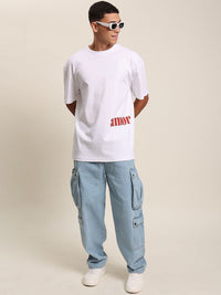 Bene Kleed Men Non Stretchable Pure Cotton Clean Look Mid Rise Baggy Fit Cargo Jeans