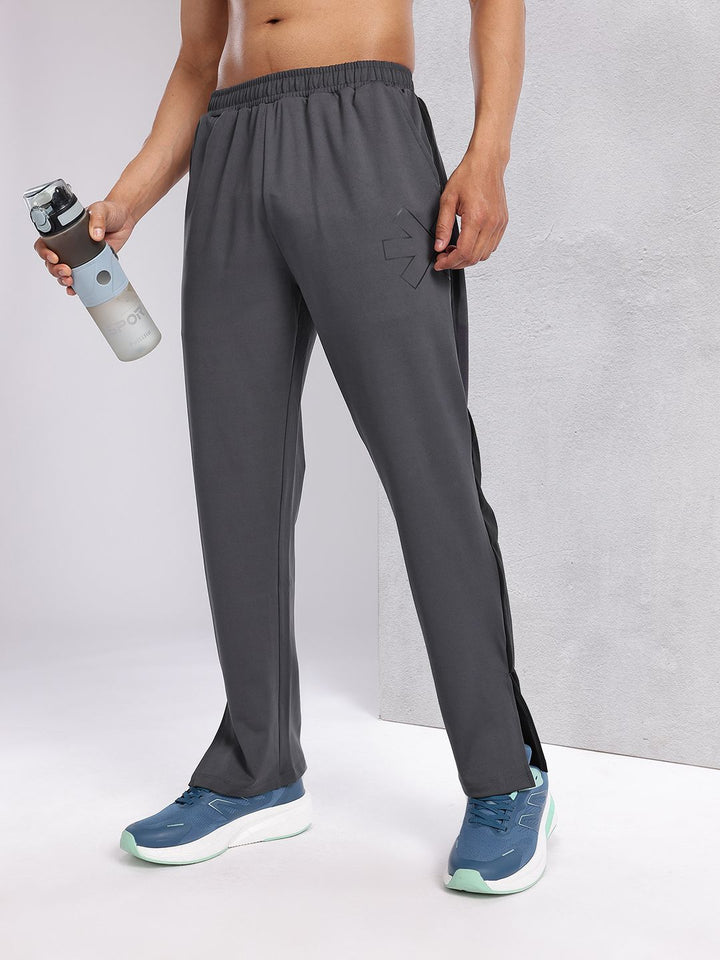 HRX by Hrithik Roshan Men Mid-Rise Rapid-Dry Training Track Pants with Side Stripes