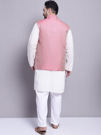 SOJANYA PLUS Self Design Kurta Kapas Tulen Dengan Piyama & Dengan Jaket Nehru