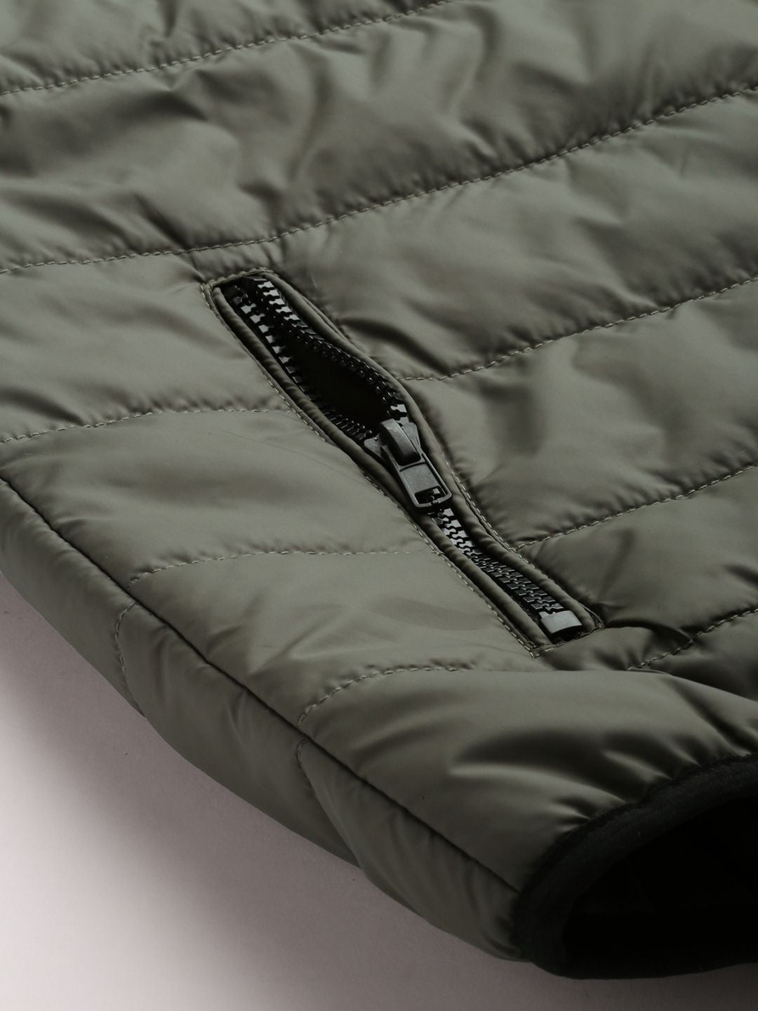 The Indian Garage Co Men Zip-Front Puffer Jacket with Zip Pockets