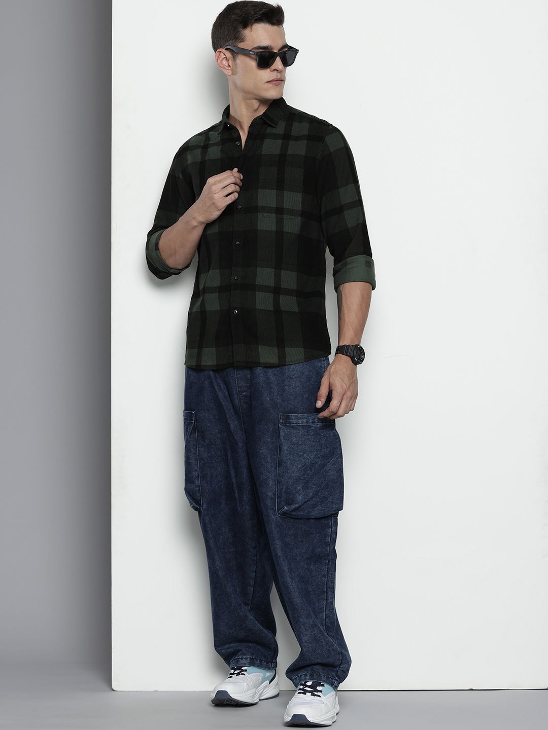 The Indian Garage Co Pure Cotton Checked Casual Shirt